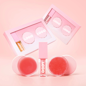 White Label Customized Hydrating Moisturizing Plumping Organic Natural 3 in 1 Lip Oil Scrub Balm Mask Lip Care Set Kit
