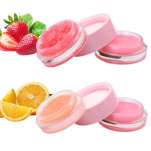 Wholesale White Label Makeup Vegan Honey Sugar Lip Scrub Custom Lip Balm Private Label 2 in 1 Lip Scrub and Balm Set