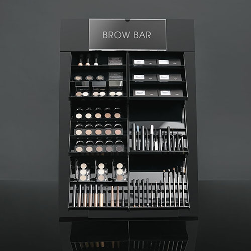 Retail cosmetic displays and counter merchandising